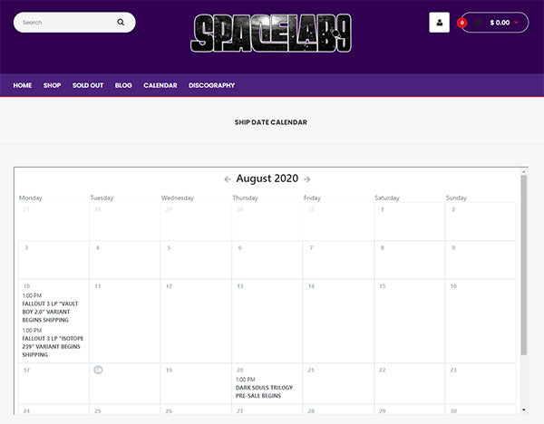 NEW FEATURE: Track the ETA for all pre-order items using our new CALENDAR